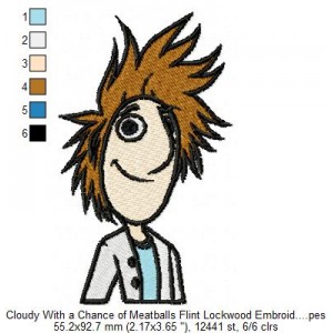 Cloudy With a Chance of Meatballs Flint Lockwood Embroidery Design